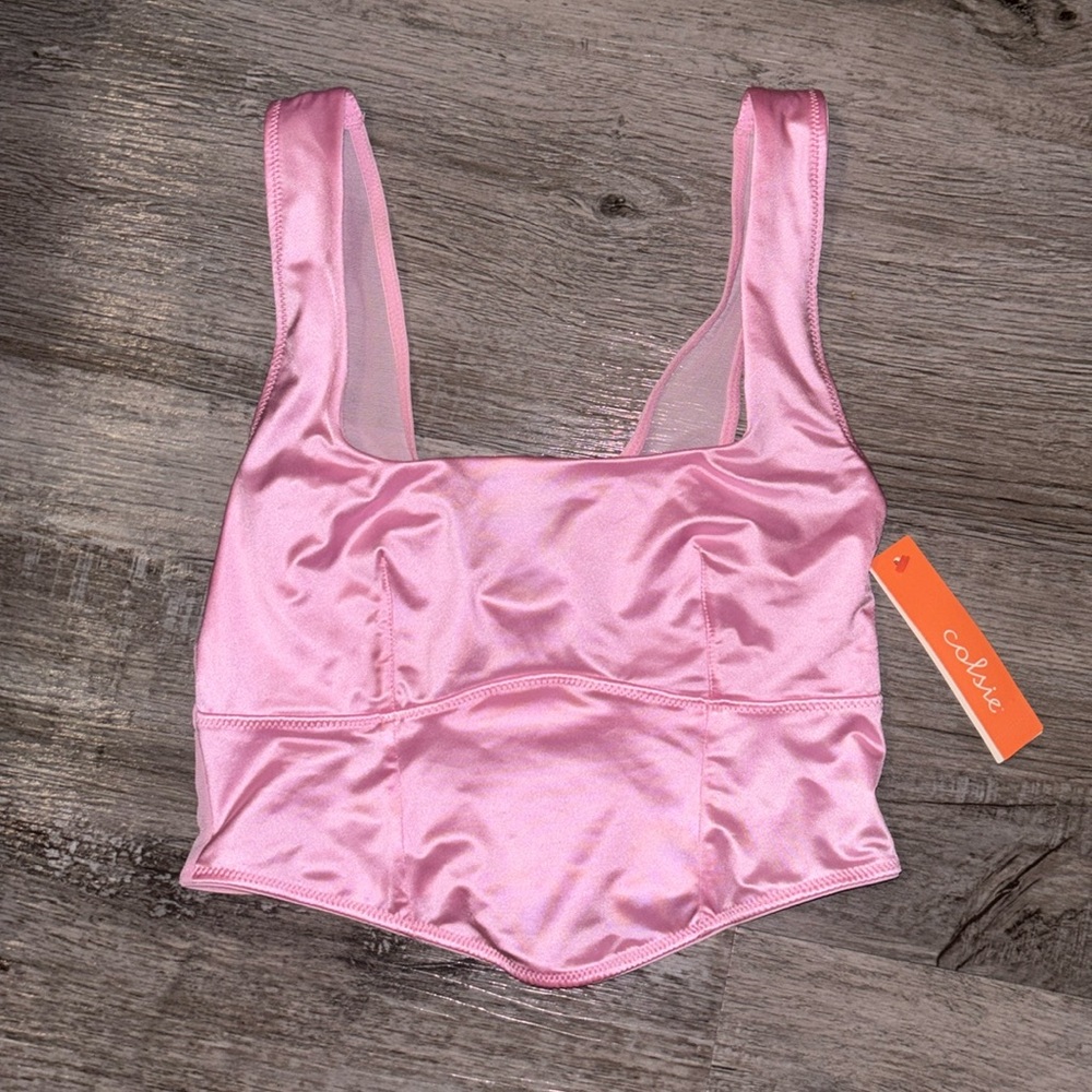 Pink silky bralette